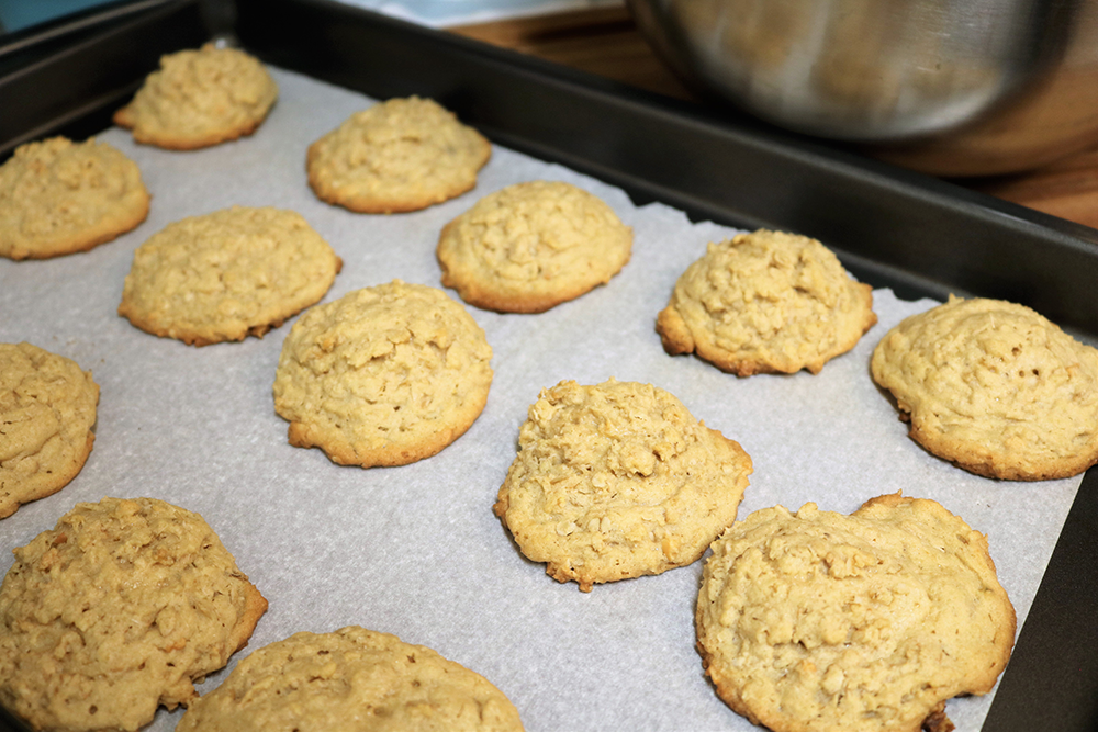 Peanut Butter Oatmeal Cookies Baking Sheet